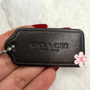 2" COACH Black Fob Bag Charm Hang tag Hangtag